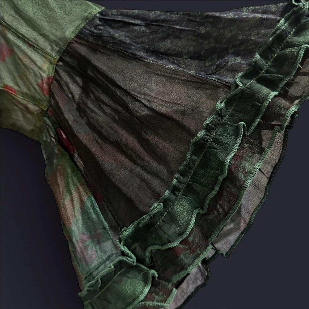 Young Threads Green Patchwork Boho Blouse Size Sm… - image 3